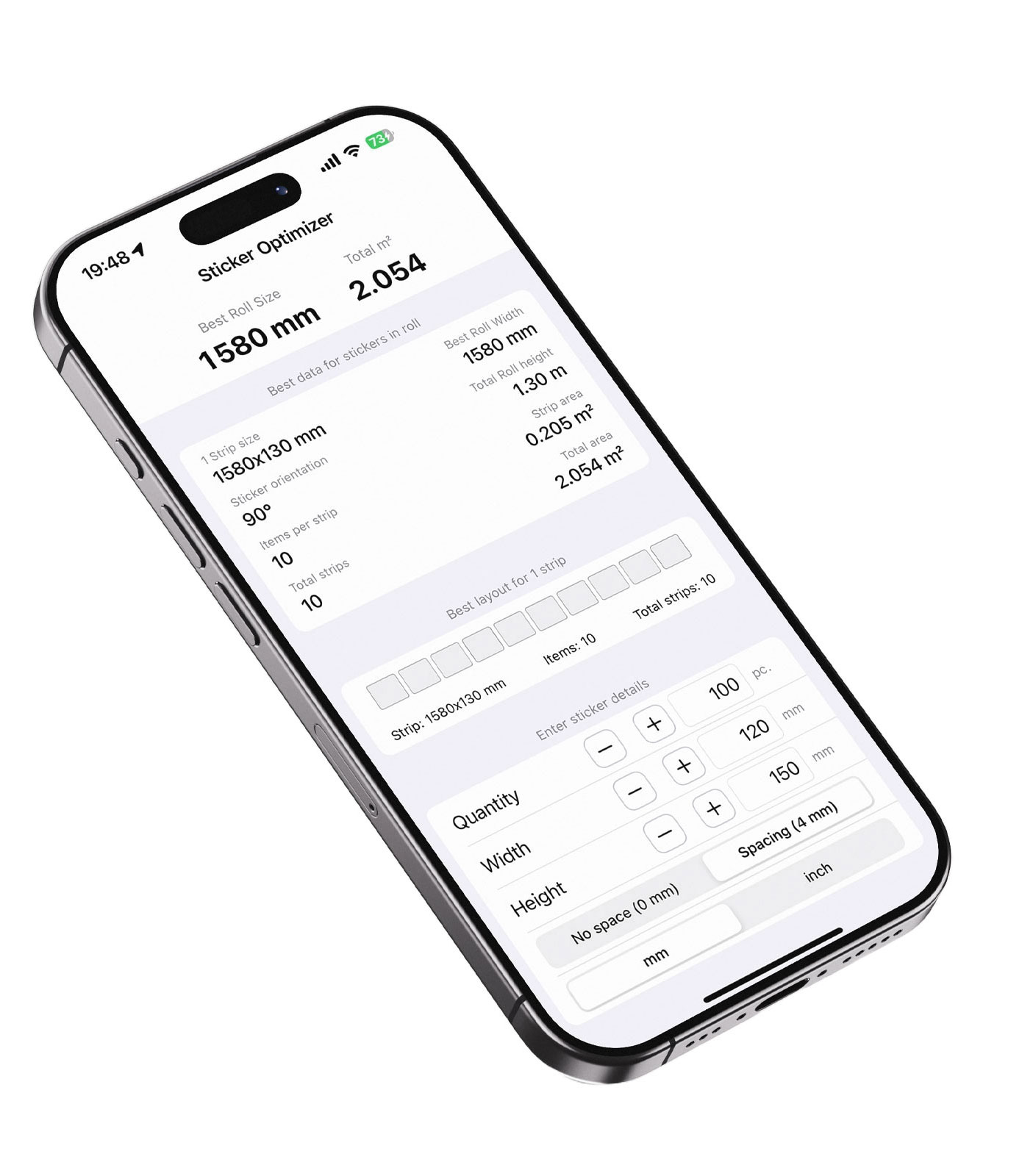 Before and after comparison of sticker layout optimization